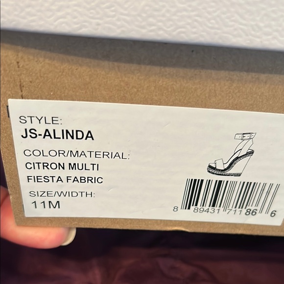 Jessica Simpson Beige Wedge Sandals with Crystal Embellishments - Picture 9 of 10